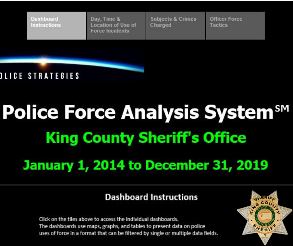 King County Sheriff posts Use of Force dashboard Westside Seattle